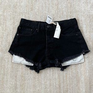 NWT Urban Outfitters Urban Renewal Levi's 501 Cutoff Shorts M Black